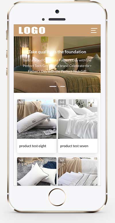 (自适应手机端)酒店床上用品英文外贸网站模板 - 带下载功能和三级栏目